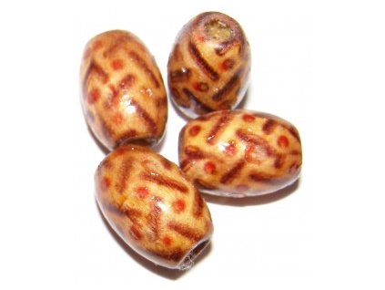 Dřevěné korálky oliva cca 12x8mm(6ks/balení)