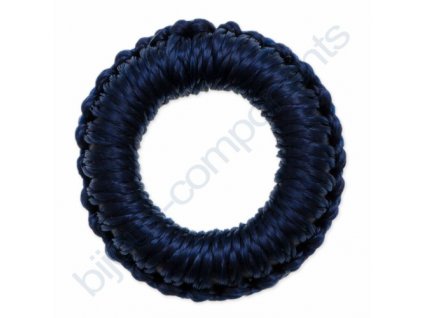 Obšívaný gumový kroužek - tmavě modrý