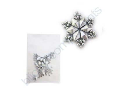Set s korálky DiamonDuo - sněhová vločka, cca 20x20mm