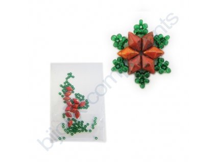 Set s korálky DiamonDuo - sněhová vločka, cca 20x20mm