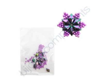 Set s korálky DiamonDuo - sněhová vločka, cca 20x20mm