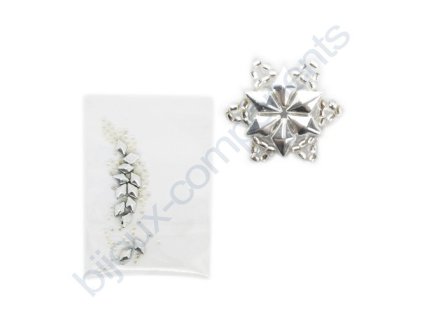 Set s korálky DiamonDuo - sněhová vločka, cca 20x20mm
