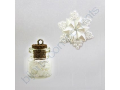 Set s korálky DiamonDuo - sněhová vločka, cca 20x20mm