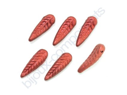 Skleněné lístky - Chalk Lava Red