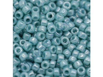 TOHO rokajl, Opaque Lustered Turquoise, vel.2,2 mm, průtah 0,8 mm