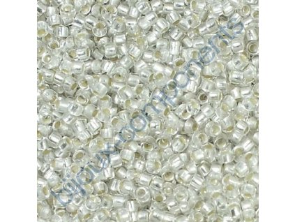 TOHO rokajl,Silver-Lined Frosted Crystal,vel.2,2 mm, průtah 0,8 mm