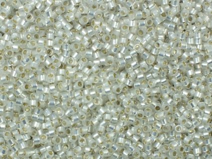 TOHO Treasure, Silver Lined Milky White, vel.1,8 mm, průtah 0,9 mm, 5 g (cca 500 ks)