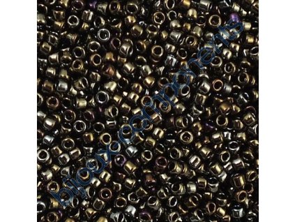 TOHO rokajl, Metallic Iris Brown, vel.1,5 mm, průtah 0,5 mm