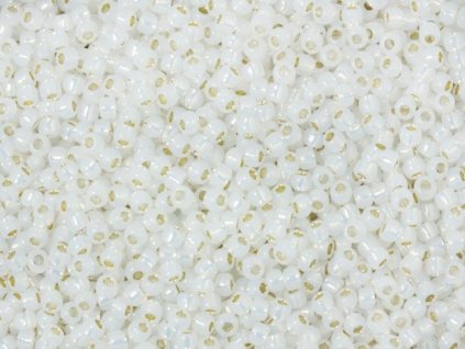 TOHO rokajl, Silver-Lined Milky White, vel.1,5 mm, průtah 0,5 mm