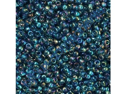 TOHO rokajl, Trans-Rainbow Teal, vel.1,5 mm, průtah 0,5 mm