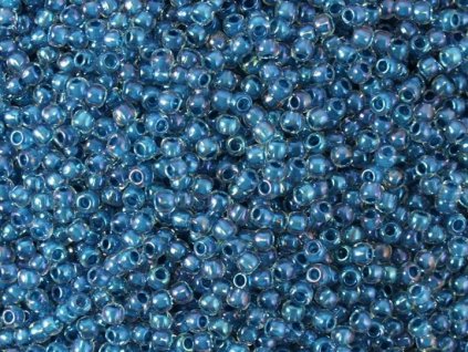 TOHO rokajl, Inside-Colour Luster Crystal/Capri Blue Lined, vel.3,1 mm, průtah 1,3 mm