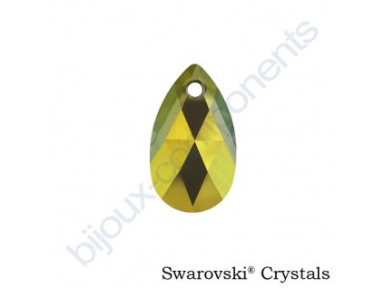 SWAROVSKI CRYSTALS přívěsek - hruška, crystal iridiscent green, 22mm