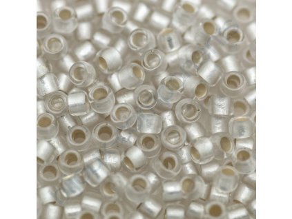 TOHO rokajl, Silver-Lined Frosted Crystal, vel.3,1 mm, průtah 1,3 mm