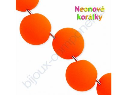 Neonové korálky s UV efektem, kuličky s asymetrickým průtahem, oranžové