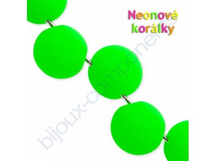 Neonové korálky s UV efektem, kuličky s asymetrickým průtahem, zelené