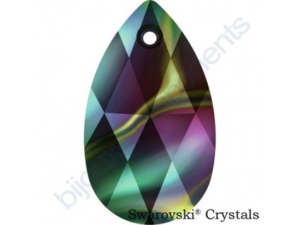 SWAROVSKI CRYSTALS přívěsek - hruška, crystal rainbow dark, 22mm