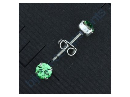 Náušnice s kameny Swarovski SS19 Peridot F (4,40-4,60mm, 0,17-0,18in)