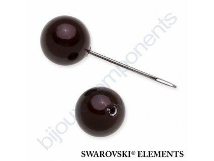 SWAROVSKI ELEMENTS skleněné voskované perle kulaté 5818, maroon pearl, 6mm