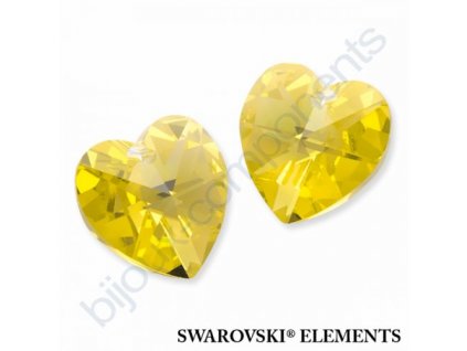 SWAROVSKI ELEMENTS přívěsek - srdce, light topaz AB, 10,3x10mm