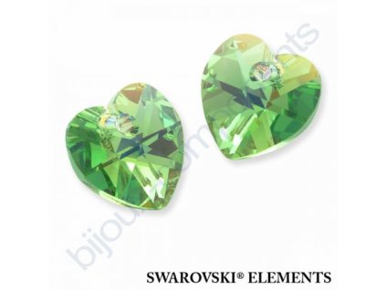 SWAROVSKI ELEMENTS přívěsek - srdce, peridot AB, 10,3x10mm
