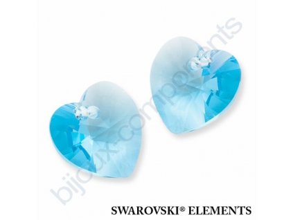 SWAROVSKI ELEMENTS přívěsek - XILION srdce, aquamarine, 14,4x14mm