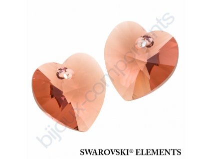 SWAROVSKI ELEMENTS přívěsek - XILION srdce, blush rose, 18x17,5mm