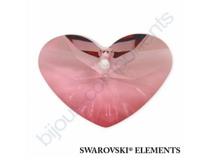 SWAROVSKI ELEMENTS přívěsek - Crazy 4 U Heart, crystal antique pink, 27mm