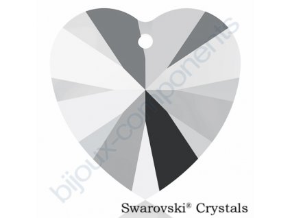 SWAROVSKI CRYSTALS přívěsek - XILION srdce, crystal light chrome, 14,4x14mm