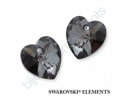 SWAROVSKI ELEMENTS přívěsek - XILION srdce, crystal silver night, 14,4x14mm