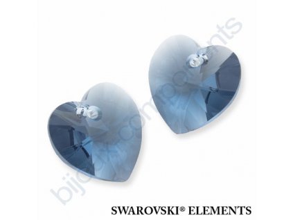 SWAROVSKI ELEMENTS přívěsek - XILION srdce, denim blue, 14,4x14mm
