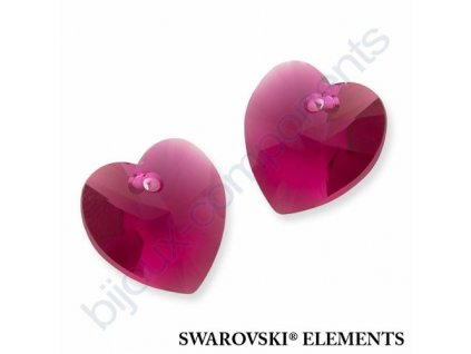 SWAROVSKI ELEMENTS přívěsek - XILION srdce, fuchsia, 14,4x14mm