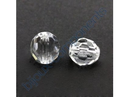 Ohňové korálky barvené, cca 8mm/ krystal (brus - 6 hran !!)