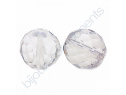 Skleněné ohňové korálky, cca 14mm /crystal