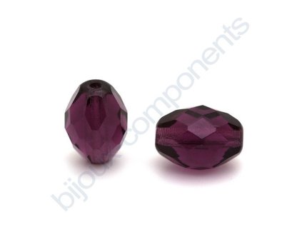 Ohňové korálky barvené, cca 13x10mm/ ametystové