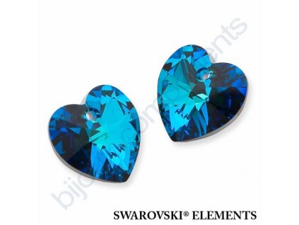 SWAROVSKI ELEMENTS přívěsek - XILION srdce, crystal bermuda blue, 18x17,5mm