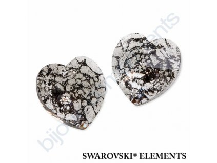 SWAROVSKI ELEMENTS přívěsek - XILION srdce, crystal black patina, 18x17,5mm
