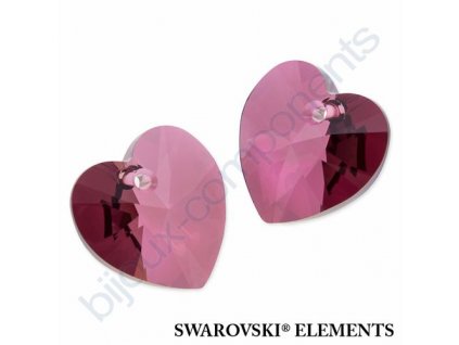 SWAROVSKI ELEMENTS přívěsek - XILION srdce, crystal lilac shadow, 18x17,5mm