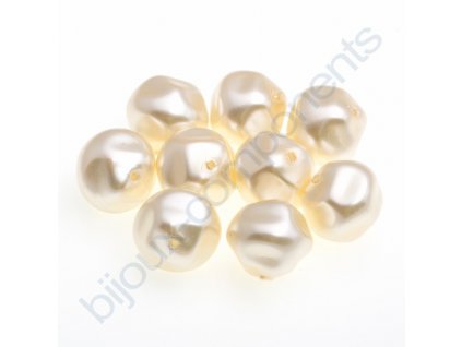 Skleněné voskované perle, krémová
