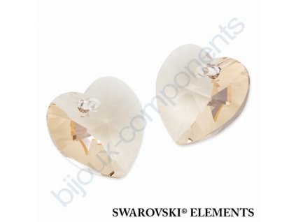 SWAROVSKI ELEMENTS přívěsek - XILION srdce, light silk, 18x17,5mm