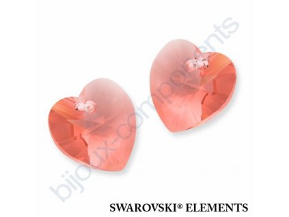SWAROVSKI ELEMENTS přívěsek - XILION srdce, rose peach, 18x17,5mm