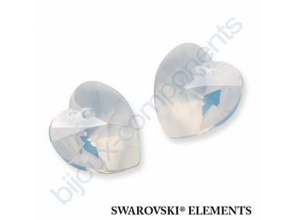 SWAROVSKI ELEMENTS přívěsek - XILION srdce, white opal, 18x17,5mm