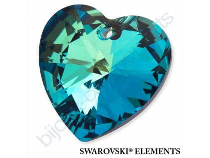 SWAROVSKI ELEMENTS přívěsek - XILION srdce, crystal bermuda blue, 28mm