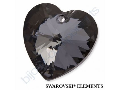 SWAROVSKI ELEMENTS přívěsek - XILION srdce, crystal silver night, 28mm