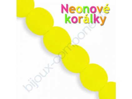 Neonové korálky s UV efektem, kuličky, žluté