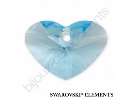 SWAROVSKI ELEMENTS přívěsek - Crazy 4 U Heart, aquamarine, 17mm