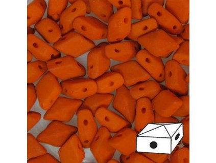 Skleněné mačkané korálky - dvoudírkové DIAMONDUO™ 5x8mm - hnědé matované