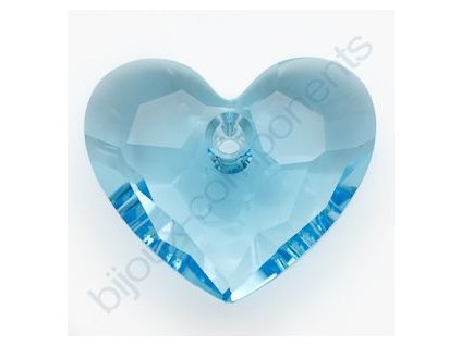 SWAROVSKI ELEMENTS přívěsek - Truly in Love Heart, aquamarine, 18mm