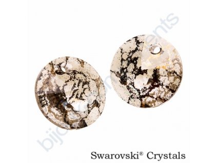 SWAROVSKI ELEMENTS přívěsek - XILION, crystal gold patina, 12mm