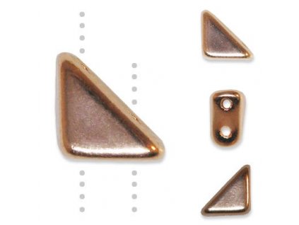 Skleněné korálky mačkané-voskované, TANGO BEAD cca 6mm / měděná