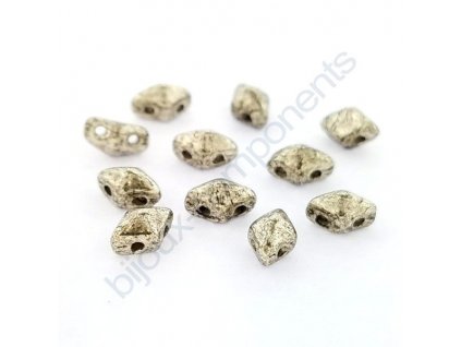 Skleněné mačkané korálky - dvoudírkové DIAMONDUO™ Mini 4x6mm